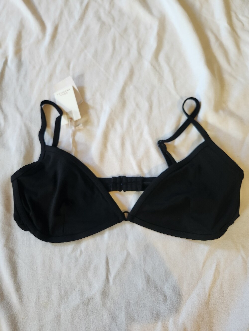 Good American Black Underwire Capri Bikini Top XL NWT